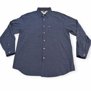 THE NORTH FACE Men’s Blue Striped Long Sleeve Button Front Shirt Size Large